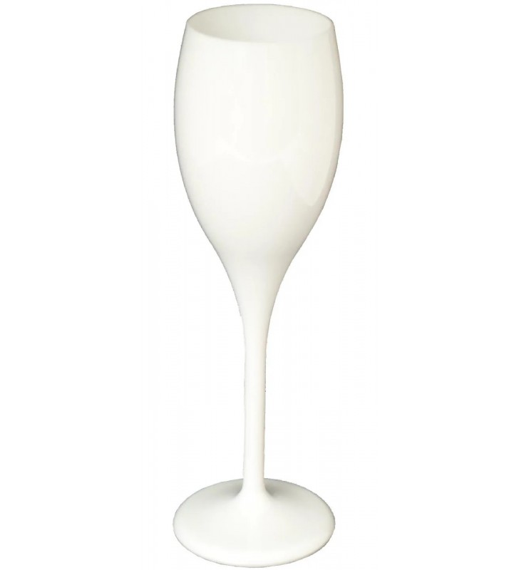 Calici flute cl. 15 Opale, plastica SAN, infrangibile, bianco