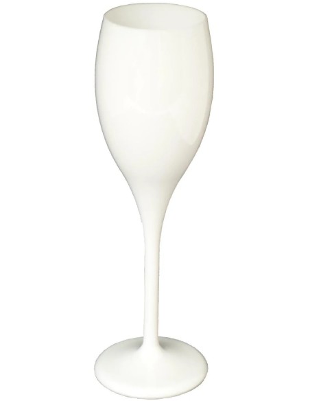 Calici flute cl. 15 Opale, plastica SAN, infrangibile, bianco