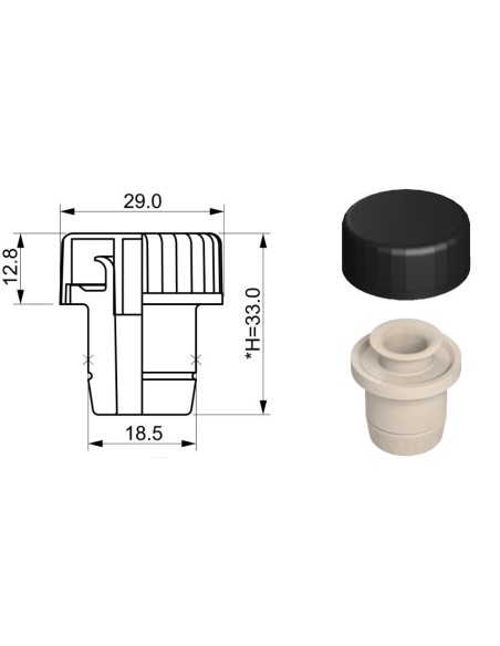 Bouchon verseur de vin, 18,5 mm, réutilisable