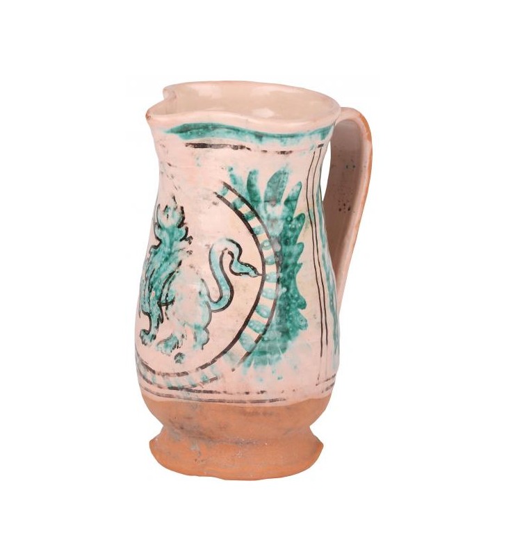 Green Lion's Medieval Jug, Handmade Green Lion's Medieval Jug, Handmade