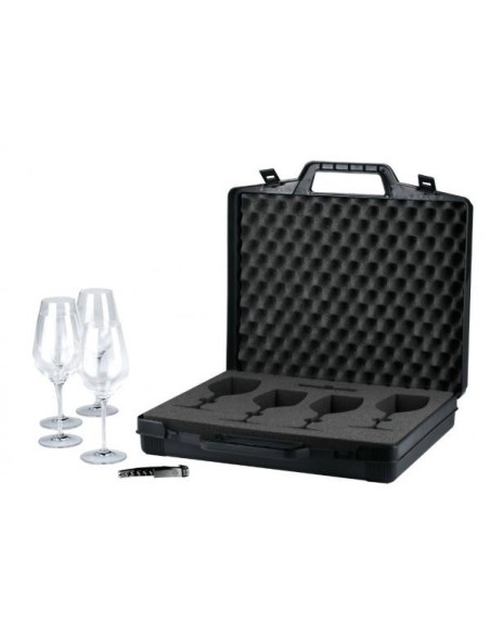 Bormioli Wine tasting 1 Carrying Case, 4 glasses,1 Corkscrew