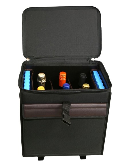 Wine 6-bottle refrigerated trolley, made in Italy
