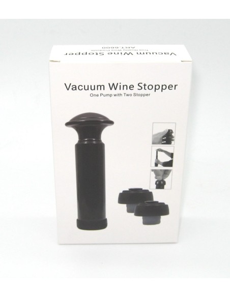 Pompe à vide pour bouteille de vin, avec deux bouchons
