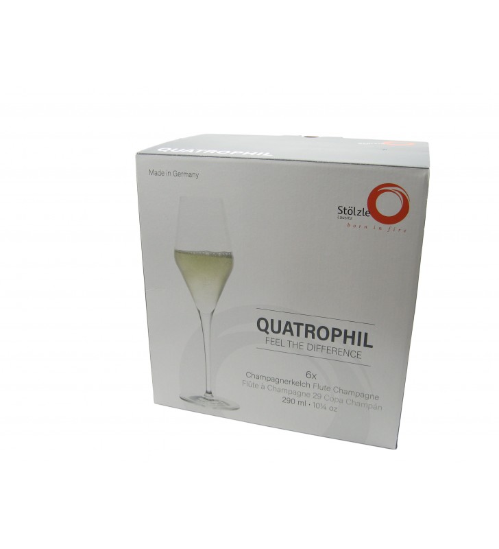 Flûte à champagne, Quatrophil 29 cl, Cristal, Stolzle, 6 pièces Flûte à champagne, Quatrophil 29 cl, Cristal, Stolzle, 6 pièces
