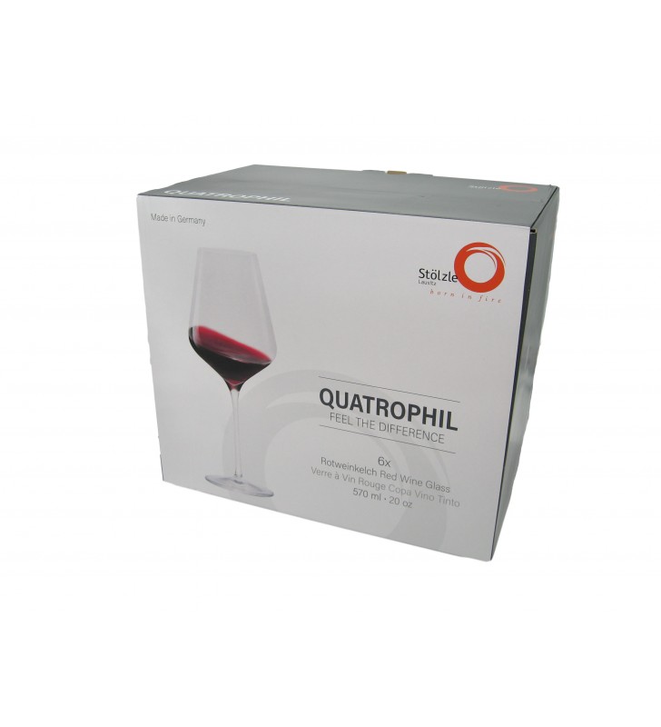 Verres à vin rouge Quatrophil Cl 57, Cristal, Stolzle, 6 pièces