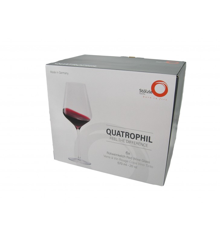 Verres à vin rouge Quatrophil Cl 57, Cristal, Stolzle, 6 pièces Verres à vin rouge Quatrophil Cl 57, Cristal, Stolzle, 6 pièces