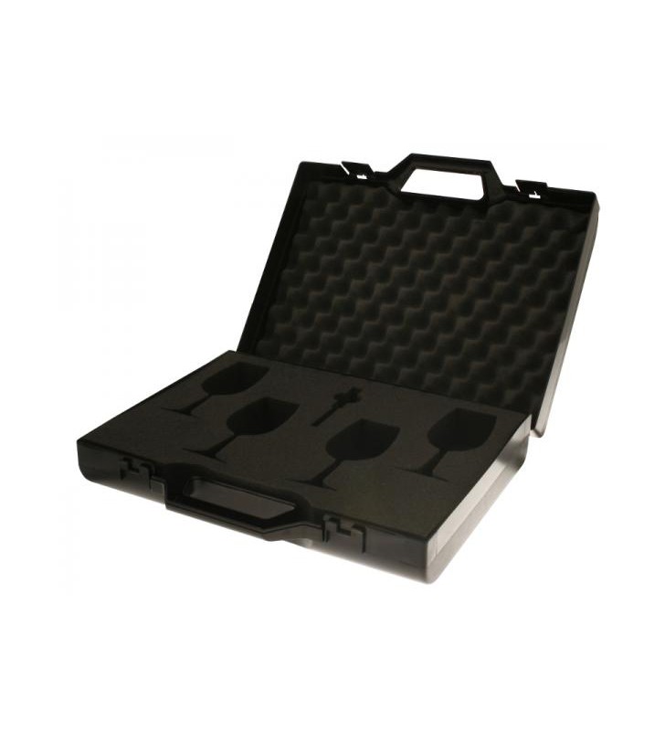 Valise de transport pour 4 verres INAO, 1 tire-bouchon, plastique rigi Valise de transport pour 4 verres INAO, 1 tire-bouchon, plastique rigi