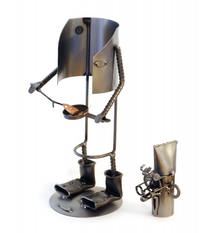 Porte-bouteille de vin, Chef, Métal Porte-bouteille de vin, Chef, Métal