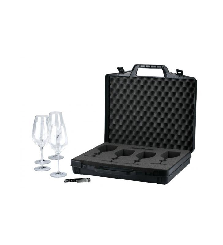 Valise de transport pour 4 verres AIS, RIEDEL, RCR, Stolzle et 1 tire-bouchon (non inclus). Valise de transport pour 4 verres AIS, RIEDEL, RCR, Stolzle et 1 tire-bouchon (non inclus).
