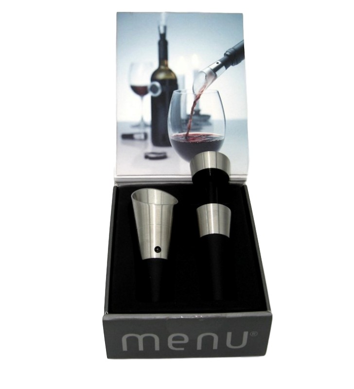 Menu, Set Oxidator und Vintage Weinstopper Deluxe Menu, Set Oxidator und Vintage Weinstopper Deluxe