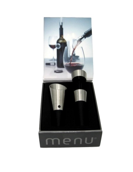 Menu, Set Oxidator und Vintage Weinstopper Deluxe