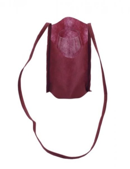 Tasche für Weingläser aus bordeauxfarbenem TNT, Small für ISO-Degustationsgläser
