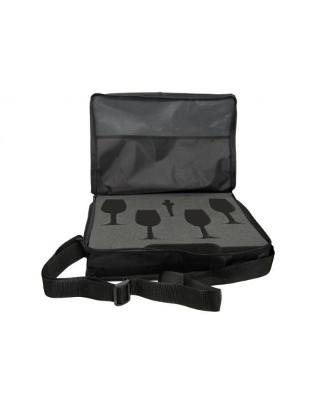 4 iso wine glasses, black Sommelier carrying case, quality fabric