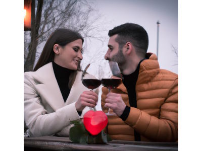 bicchieri da vino rosso innamorati a san valentino